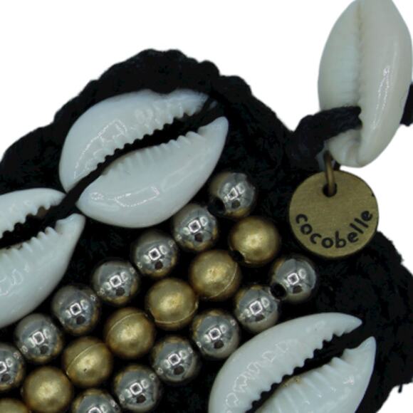 Anthropologie X Cocobelle Black Woven Papua Shell Beaded Bracelet - Picture 5 of 8
